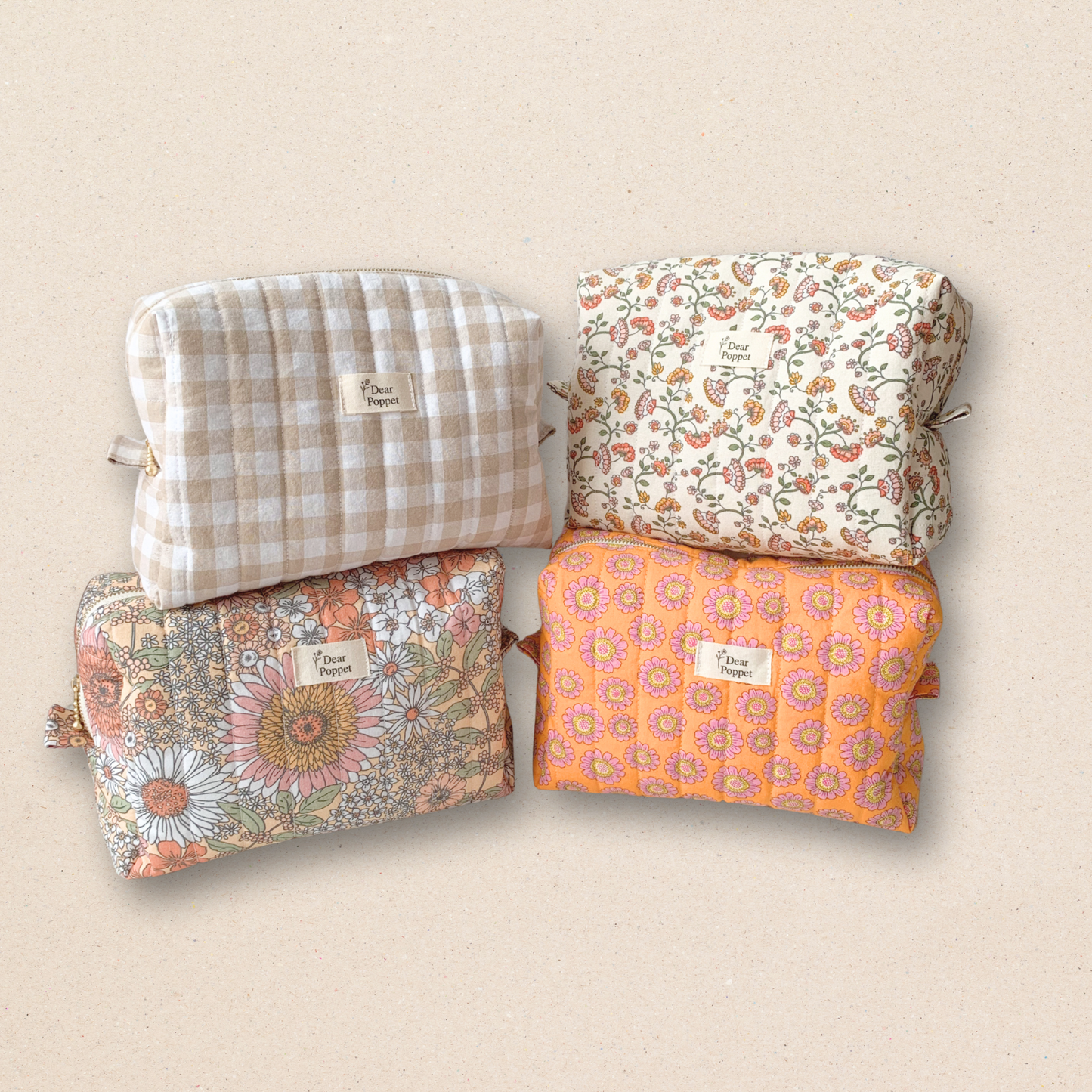 Quilted Boxy Pouch (Large) - Rust