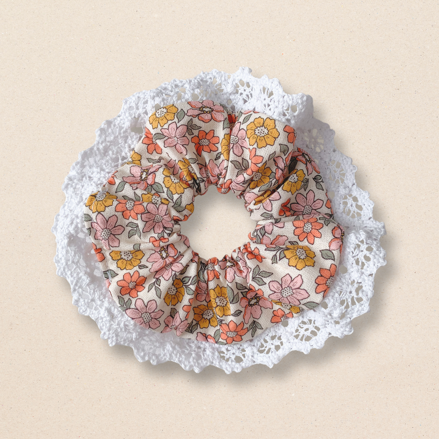 Lace Scrunchie - Chestnut