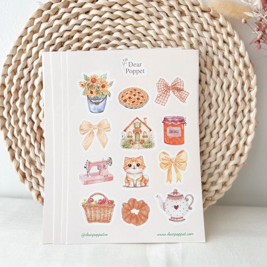 Cottagecore Sticker Sheet (A5)