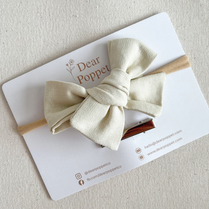Cotton-Linen Baby Hair Bow