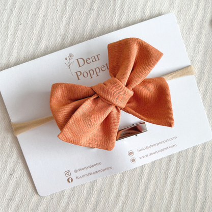 Cotton-Linen Baby Hair Bow