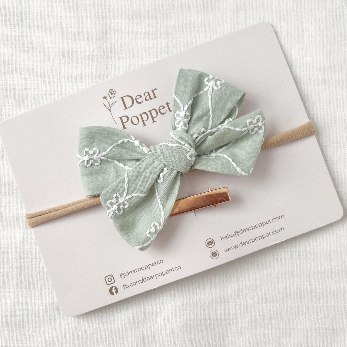 Delilah Green Baby Hair Bow