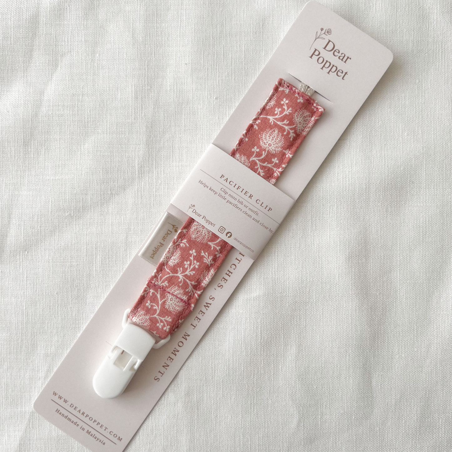 Camellia Pacifier Clip