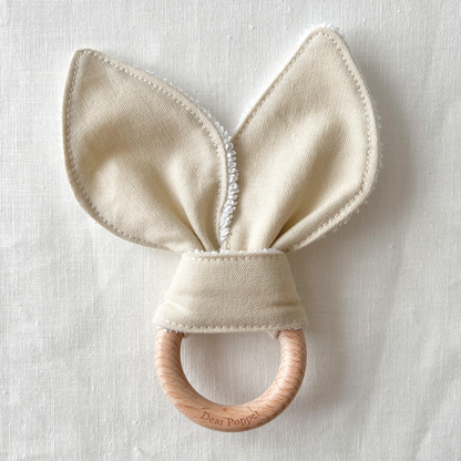 Cotton-Linen Wooden Ring Teether
