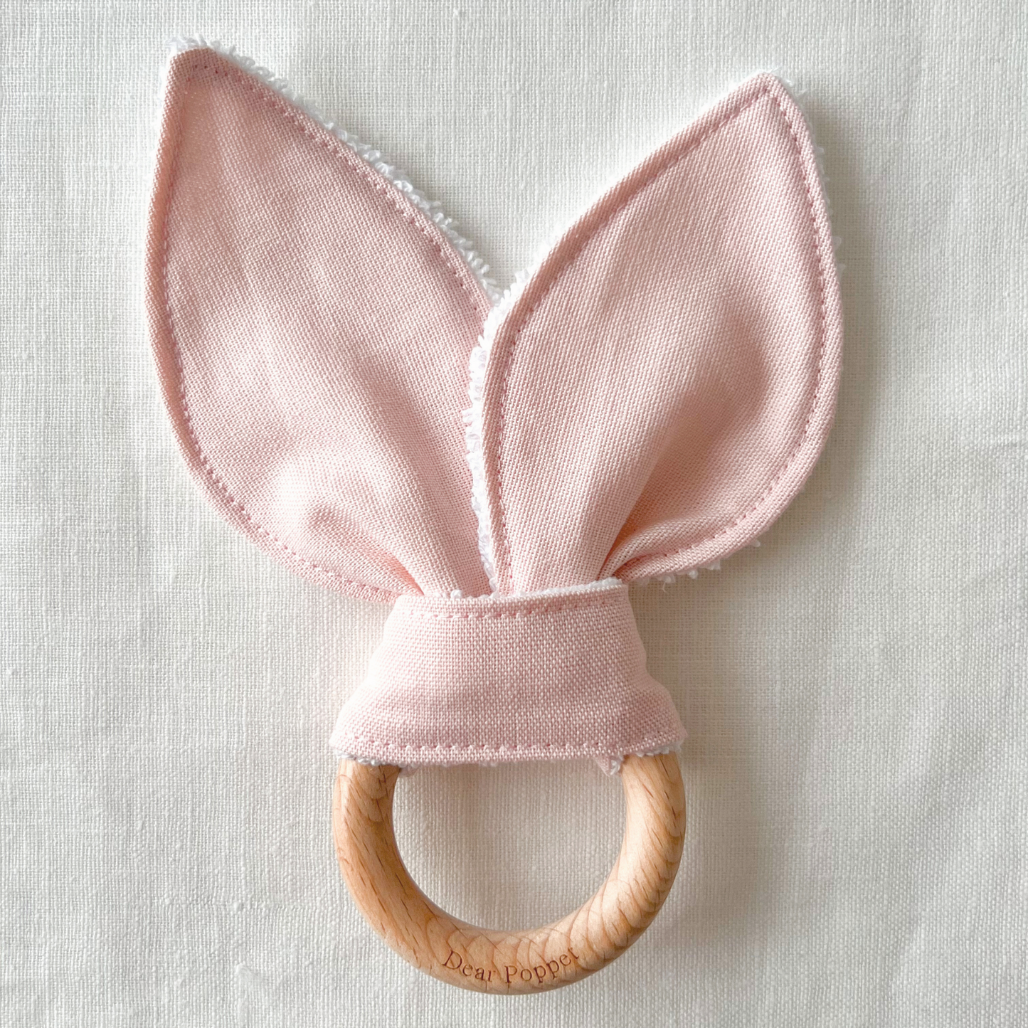 Cotton-Linen Wooden Ring Teether