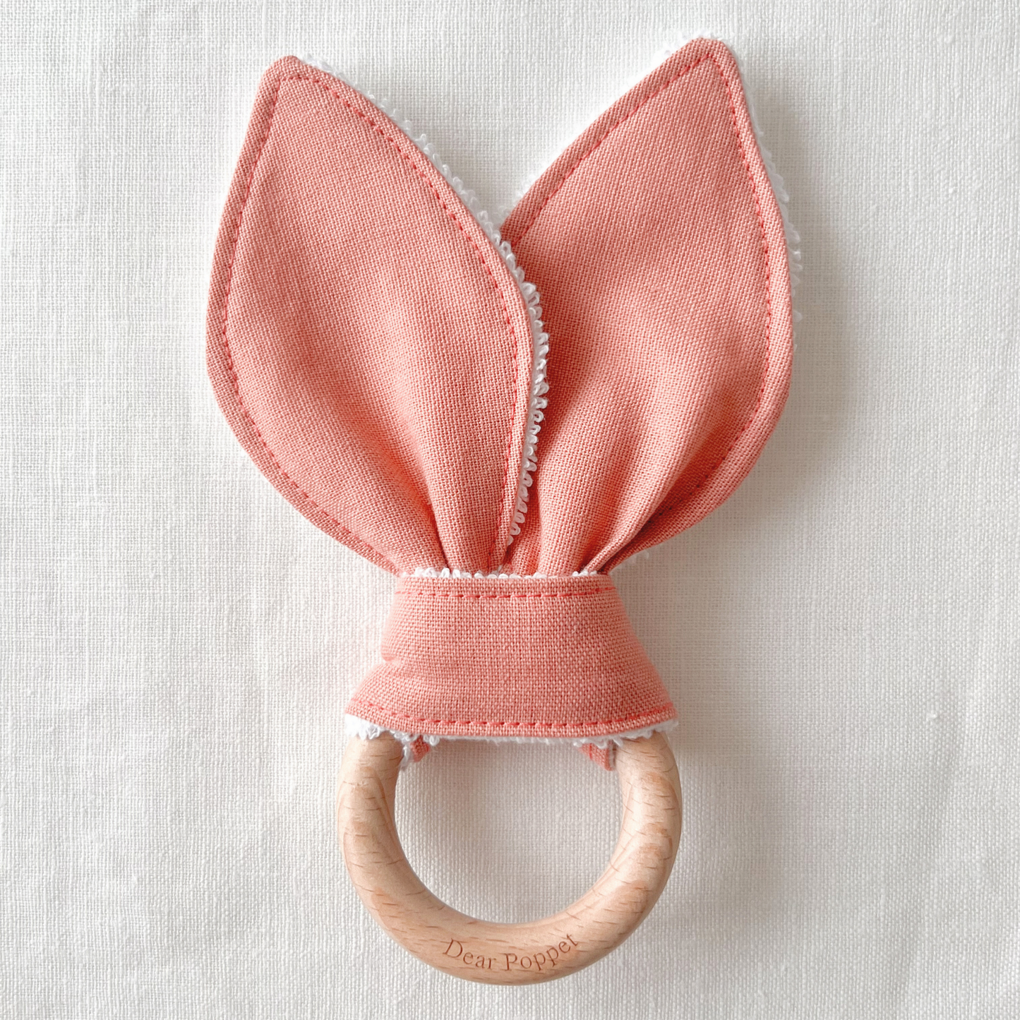 Cotton-Linen Wooden Ring Teether