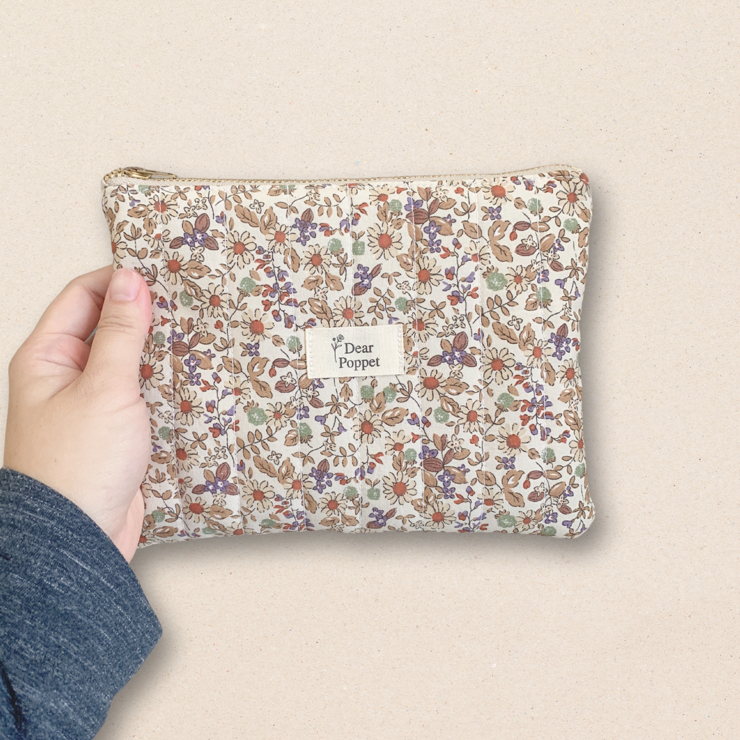 Quilted Zipper Pouch - Cedar