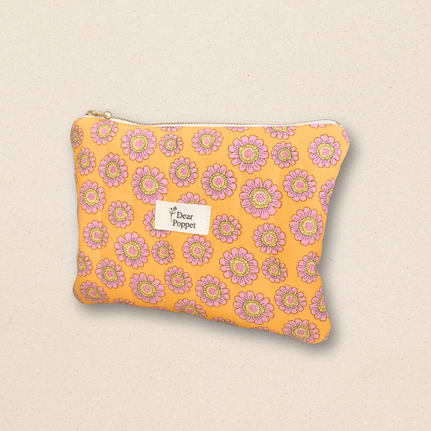 Quilted Zipper Pouch - Rust