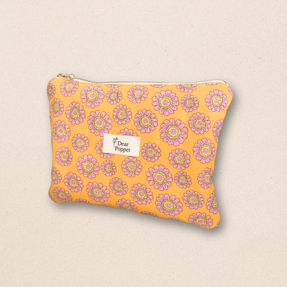 Quilted Zipper Pouch - Rust