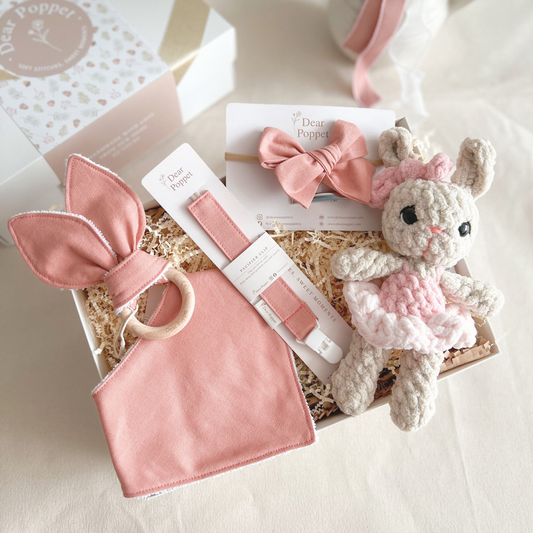 Baby Girl | Dusty Rose Cotton-Linen Baby Gift Set